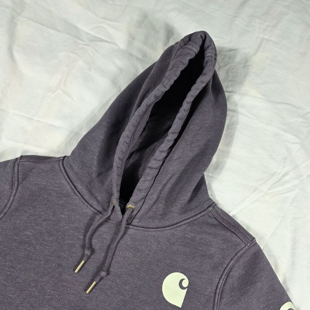 Women's Carhartt Hoodie Sweatshirt Size Small 4-6 Relaxed Fit Heathered Purple